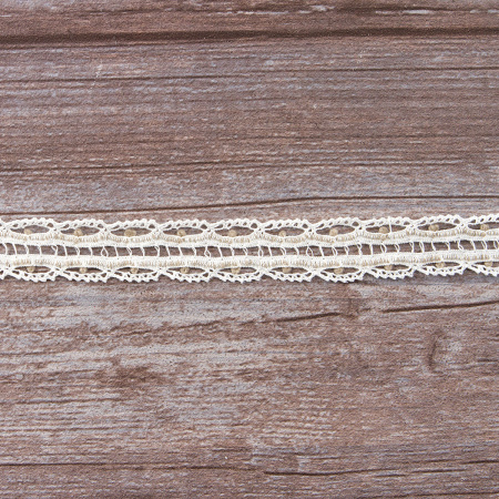 Мерсеризованное хлопковое кружево, 22 мм, айвори. Арт 2151/18