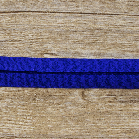Косая бейка хлопок/полиэстер 20 мм, 25 м, цвет 13, синий. Арт 6120-20мм-13            