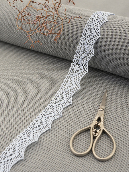 Кружево плетеное, 25 мм, цвет темно-синий, 100% хлопок, 5 м. Арт K-5003-267