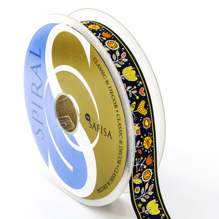 Лента жаккард SAFISA, 25 мм, 15 м, цвет 03. Арт 9218-25мм-03