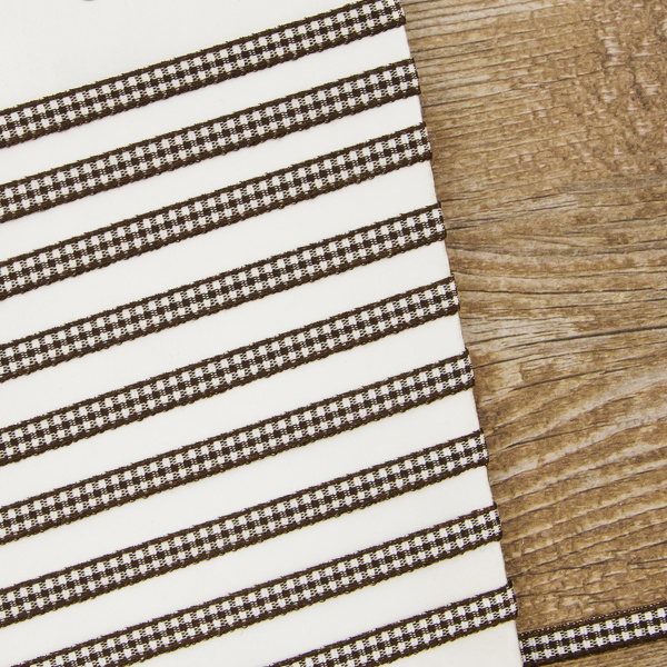 Лента с рисунком клетка SAFISA, 6 мм, 25 м, цвет 17, коричневый. Арт 466-06мм-17             