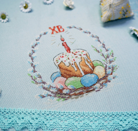 Набор для вышивания "Пасхальный кулич" с пришивной рамкой. Арт 22.002.09