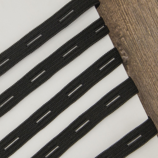 Резинка перфорированная, 9 мм, цвет черный. Арт 854128206P7001          