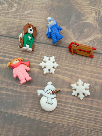 Набор пуговиц и/или декоративных элементов "Теплая одежда". Арт 8554