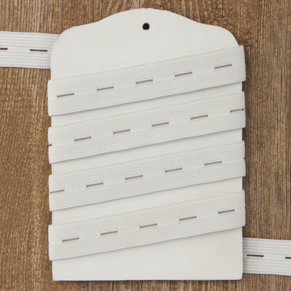 Резинка перфорированная, 18 мм, цвет белый. Арт 854128212P1101          