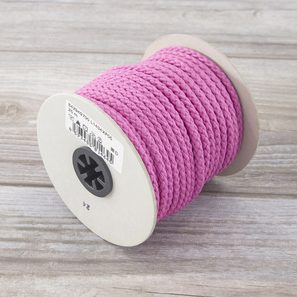 Шнур PEGA полиэстровый, цвет ярко-розовый, 6,0 мм. Арт 842949700L1434