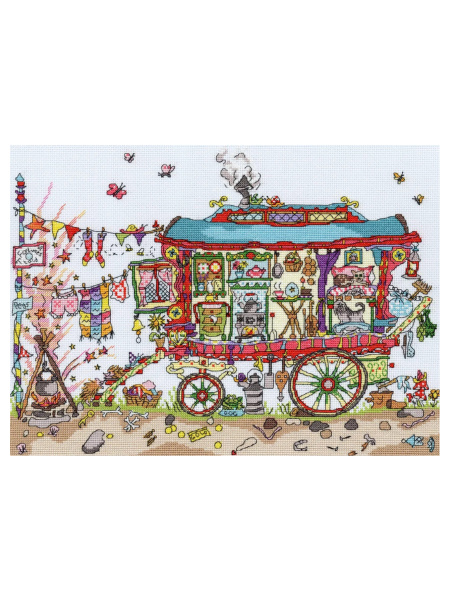 Набор для вышивания "Cut Thru’ Gypsy Wagon" (Цыганская кибитка). Арт XCT13