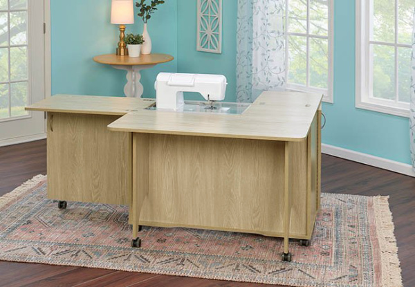 Стол раскладной для швейной машины с раскройным местом ECLIPSE, дуб. Арт TLM.E-O001                  