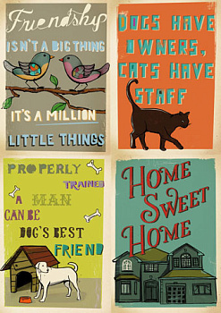 Карта для декупажа "Нouse, dog, cat". Арт DFG402                  