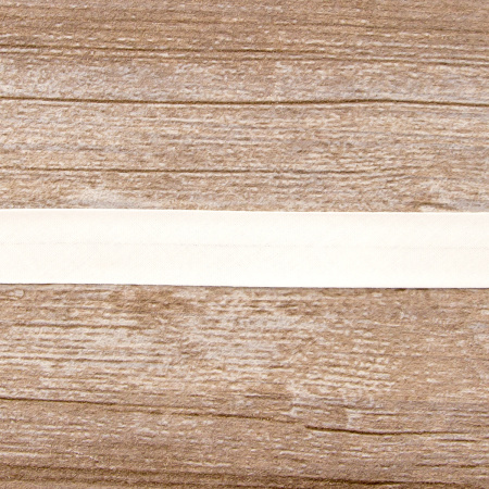 Косая бейка хлопок, 20 мм, 25 м, цвет 02, цвет белый. Арт 6600-20мм-02