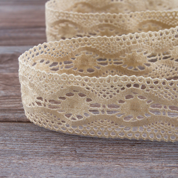 Мерсеризованное хлопковое кружево, 55 мм, цвет экрю. Арт 2233/58