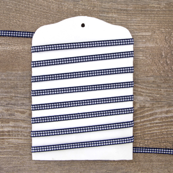 Лента с рисунком клетка SAFISA, 6 мм, 25 м, цвет 15, темно-синий. Арт 466-06мм-15             