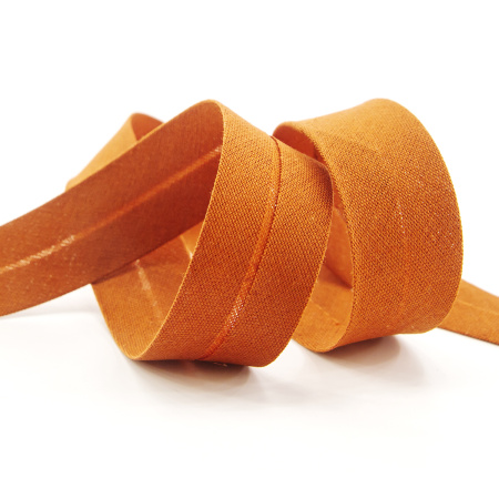 Косая бейка хлопок/полиэстер 20 мм, 25 м, цвет 38, бронзовый темный. Арт 6120-20мм-38            