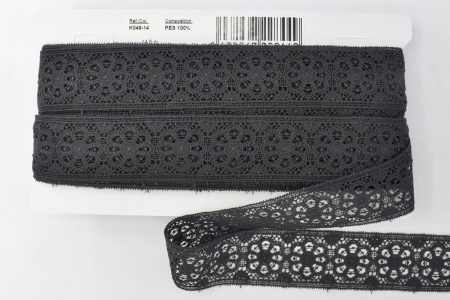 Гипюр, 41 мм, цвет черный. Арт K048/14