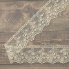 Кружево-вышивка на тюле, 42 мм, цвет бежевый, 100% полиэстер, 3,5 м. Арт T-2443.371