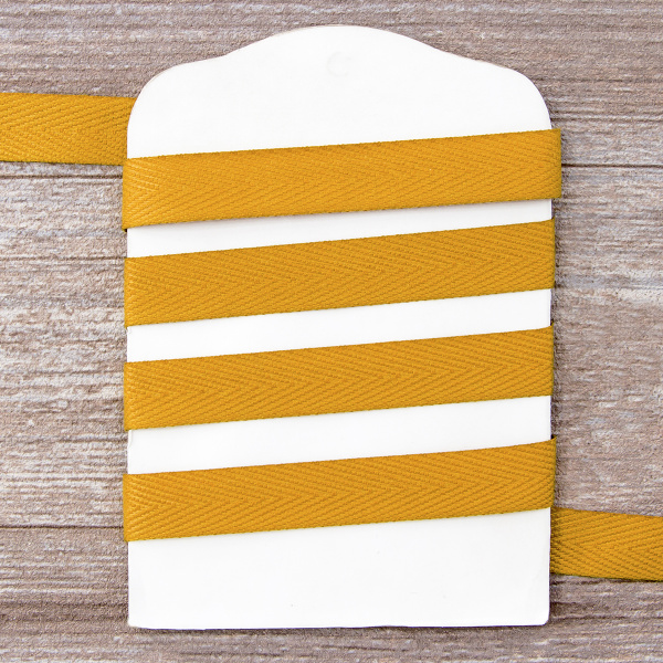 Тесьма киперная SAFISA, 15 мм, 25 м, цвет 54, горчичный. Арт 30270-15мм-54