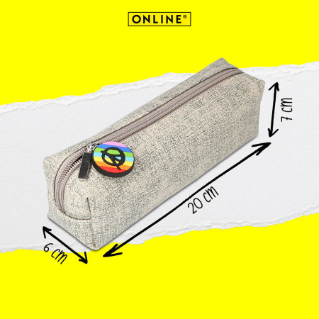 Пенал для ручек "Pencil Case" на молнии, 22 х 7 х 7 см, текстильный, цвет серый. Арт 04009/6