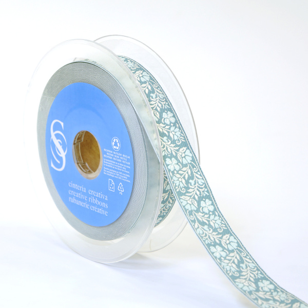 Лента из тканого жаккарда SAFISA, 25 мм, 15 м, цвет 04. Арт 9254-25мм-04