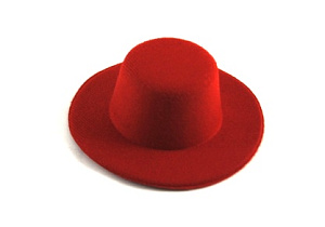 Шляпа круглая, 5,5 см, цв. красный