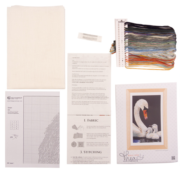 Набор для вышивания "Лебедь", канва лён 32 ct. Арт 606