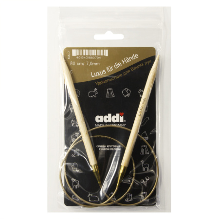 Спицы, круговые, бамбук addiNature BAMBOO №7, 80 см. Арт 555-7/7-80