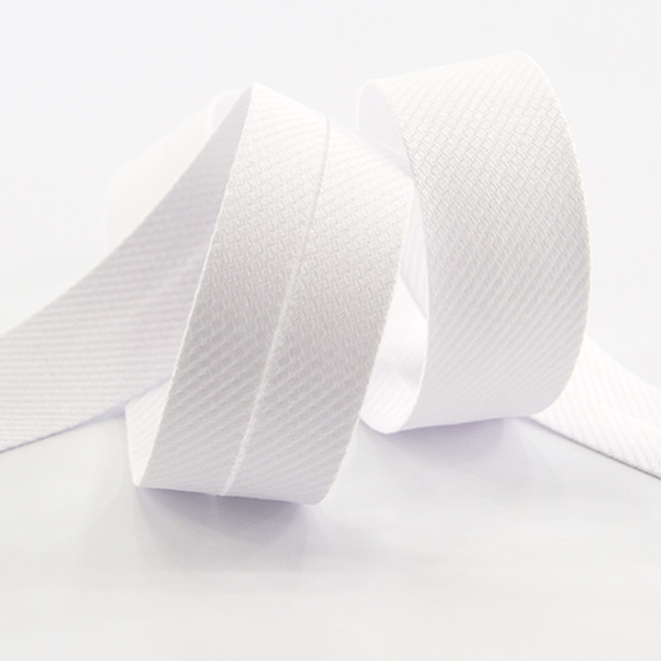 Косая бейка хлопок/полиэстер, 20 мм, 20 м, цвет 02, белый. Арт 6470-20мм-02   