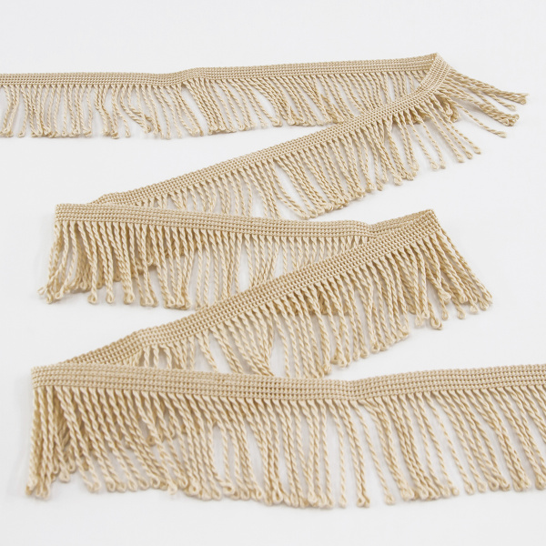 Бахрома витая, 60 мм, цвет светло-бежевый. Арт PP-60 col.712