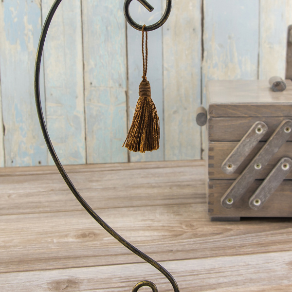 Кисть декоративная на шнуре, длина 60 мм, цвет шоколадный. Арт KY - 03-col.PE - 18