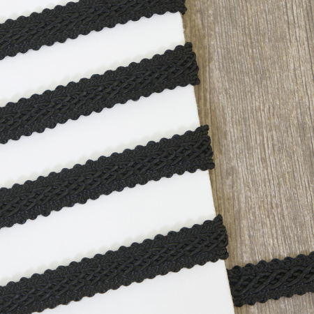 Тесьма PEGA тип интерьерная, цвет черный, 10 мм. Арт 843118300B7001          