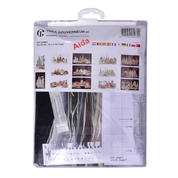 Набор для вышивания "Лондон", канва аида (черная) 18 ct. Арт 470.05                  