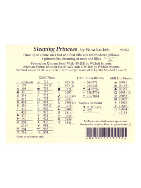 Схема для вышивания MIRABILIA "Спящая принцесса". Арт MD123
