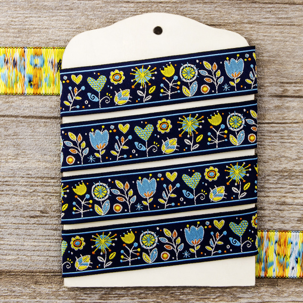 Лента жаккард SAFISA, 25 мм, 15 м, цвет 02. Арт 9218-25мм-02