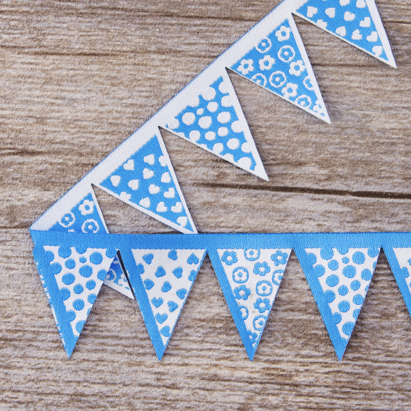 Лента жаккард "Флажки" SAFISA, 36 мм, 15 м, цвет 01. Арт 9201-36мм-01