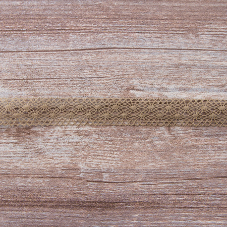 Мерсеризованное хлопковое кружево, 20 мм, цвет темно-бежевый. Арт 2020/5T