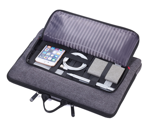 Портфельная сумка на молнии TROIKA для документов, файлов, ноутбука, планшета (до 13 ''). Арт IPC70/GY