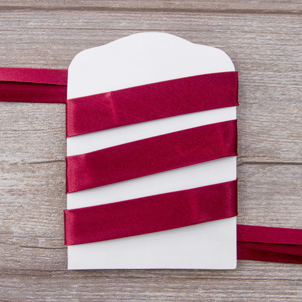 Косая бейка атласная  на блистере SAFISA, 20 мм, 2,5 м, цвет 30, бордо. Арт P06260-20мм-30          