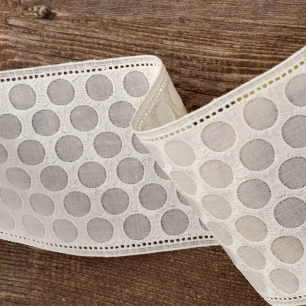 Шитье-вышивка на батисте, прошва, 95 мм, цвет белый. Арт 37195/B
