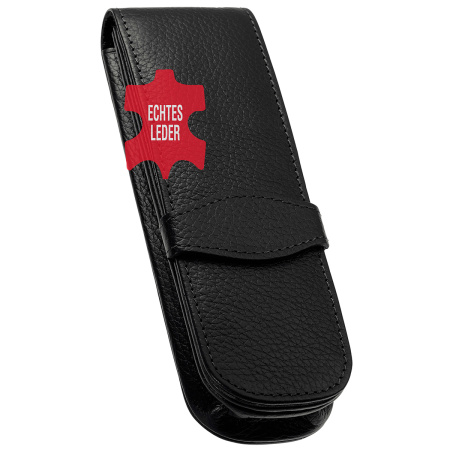 Футляр кожаный "Leather Case Classic" для двух ручек, цвет черный. Арт 90759