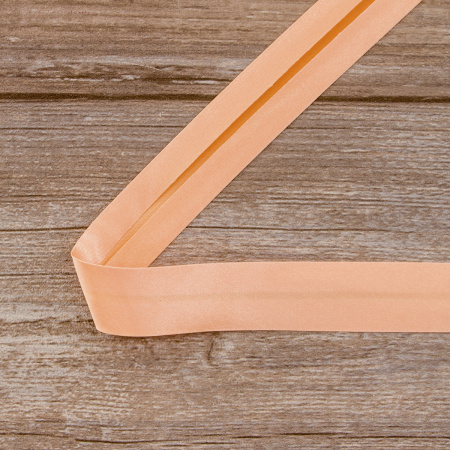 Косая бейка атласная 30 мм, 25 м, цвет 85, бледно-розовый. Арт 6260-30мм-85            