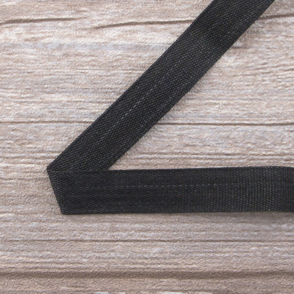 Тесьма киперная хлопковая на блистере SAFISA, 14 мм, 2,5 м , цвет 01, черный. Арт P00260C-14мм-01         