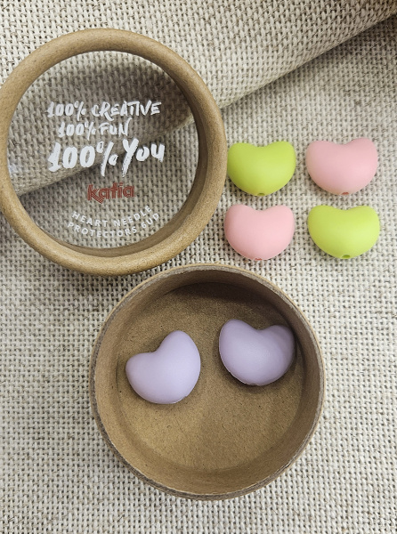 Наконечники для спиц в форме сердечка, стопперы, размер 3,5х2 см, 6 шт. Арт 7543