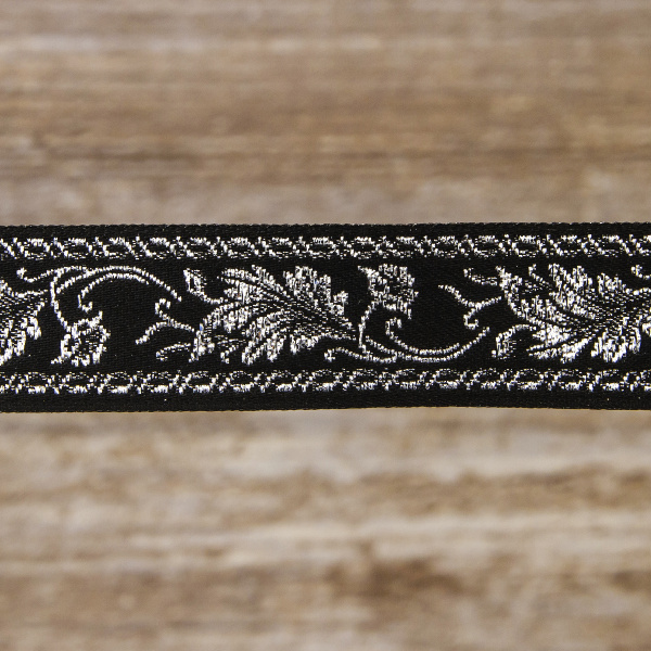 Лента жаккард с люрексом SAFISA, 20 мм, 15 м, цвет 102. Арт 9088-20мм-102           