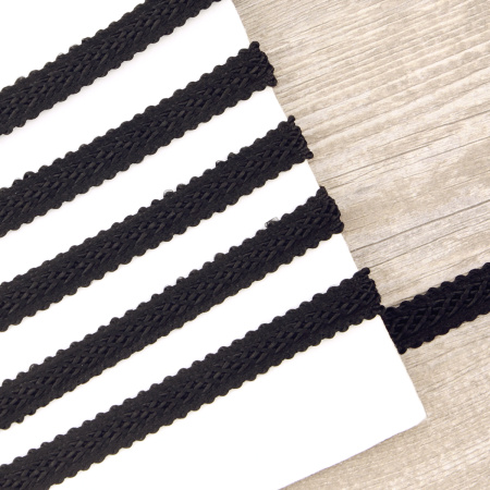 Тесьма PEGA тип интерьерная, цвет черный, 10 мм. Арт 843118300A7001          