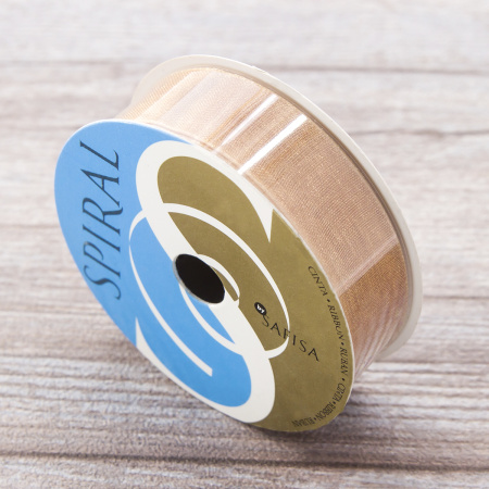 Лента органза SAFISA мини-рулон, 15 мм, 3,5 м, цвет 54, золотистый. Арт P00520-15мм-54          