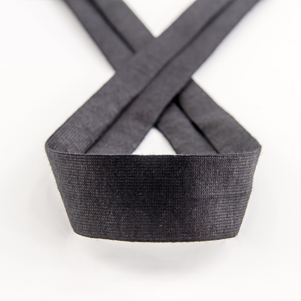 Косая бейка хлопок, 20 мм, 20 м, цвет 01, черный. Арт 6598-20мм-01