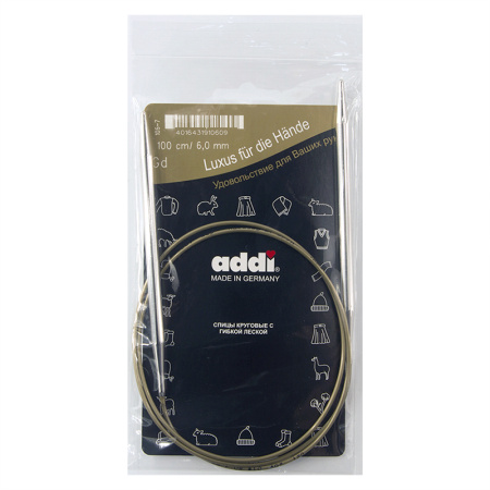 Спицы, круговые, супергладкие, addiClassic №6, 100 см. Арт 105-7/6-100