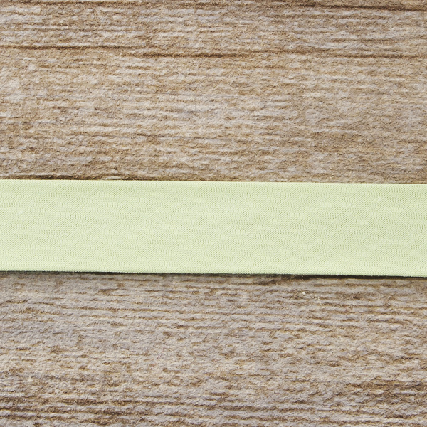 Косая бейка хлопок, 20 мм, 25 м, цвет 73, цвет желто-зеленый. Арт 6600-20мм-73