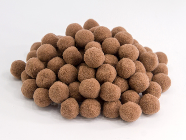 Помпоны декоративные, россыпь, диаметр 20 мм, 100 шт, цвет темно-бежевый. Арт P-1- col.710