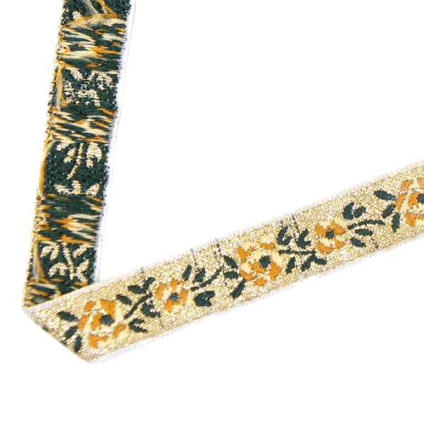 Лента жаккардовая с люрексом SAFISA, 10 мм, 15 м, цвет 03. Арт 9212-10мм-03