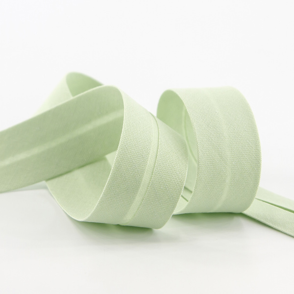 Косая бейка хлопок, 20 мм, 25 м, цвет 73, цвет желто-зеленый. Арт 6600-20мм-73